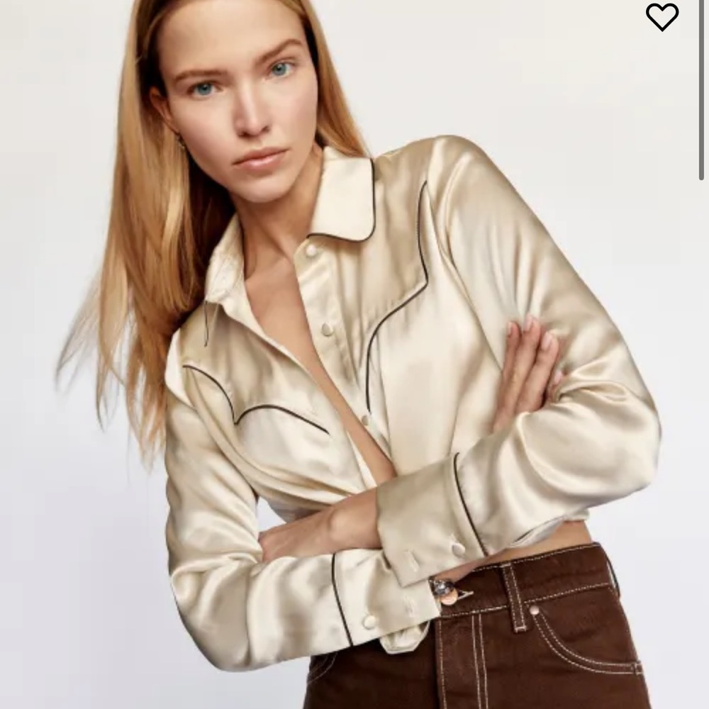 reformation walter silk top size 2 nwt